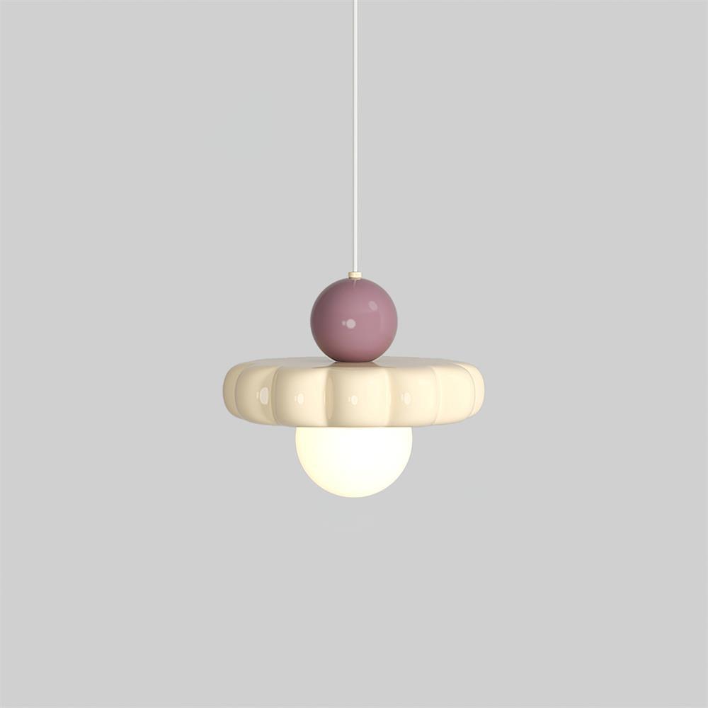 Lampa Wisząca Retro z Kloszem w Kształcie Chmury i Kulistym Dyfuzorem