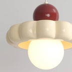 Lampa Wisząca Retro z Kloszem w Kształcie Chmury i Kulistym Dyfuzorem