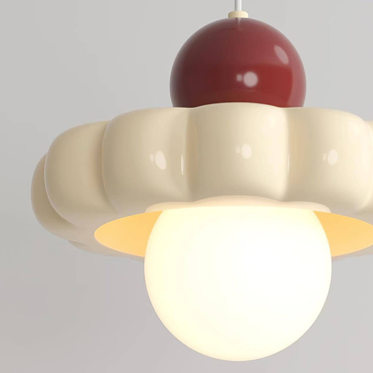 Lampa Wisząca Retro z Kloszem w Kształcie Chmury i Kulistym Dyfuzorem