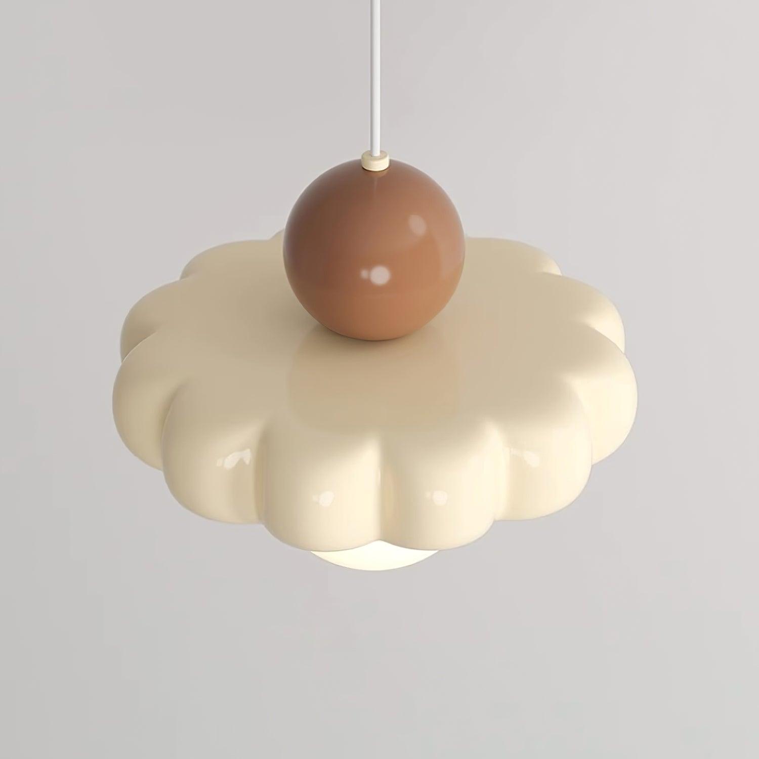 Lampa Wisząca Retro z Kloszem w Kształcie Chmury i Kulistym Dyfuzorem