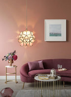 Lampa Wisząca Retro z Kloszem w Kształcie Kwiatów ze Szkła