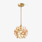 Lampa Wisząca Retro z Kloszem w Kształcie Kwiatów ze Szkła
