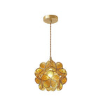 Lampa Wisząca Retro z Kloszem w Kształcie Kwiatów ze Szkła