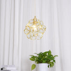 Lampa Wisząca Retro z Kloszem w Kształcie Kwiatów ze Szkła