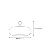 Lampa Wisząca Retro ze Szklanym Kloszem i Drewnianym Detalem