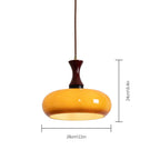Lampa Wisząca Retro ze Szklanym Kloszem i Drewnianym Elementem