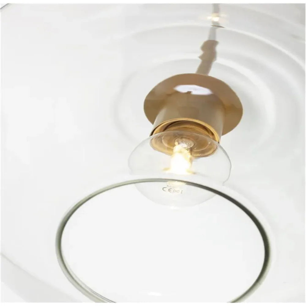 Lampa Wisząca Retro ze Szklanym Kloszem w Kształcie Diamentu