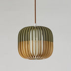 Lampa Wisząca Skandynawska z Drewnianą Klatką i Abażurem