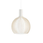 Lampa Wisząca Skandynawska z Drewnianą Kloszem w Kształcie Klatki