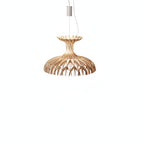 Lampa Wisząca Skandynawska z Drewnianą Kopułą i Regulowaną Wysokością