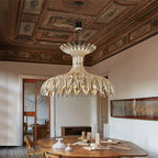 Lampa Wisząca Skandynawska z Drewnianą Kopułą i Regulowaną Wysokością