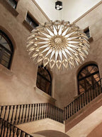 Lampa Wisząca Skandynawska z Drewnianą Kopułą i Regulowaną Wysokością