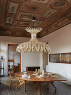 Lampa Wisząca Skandynawska z Drewnianą Kopułą i Regulowaną Wysokością
