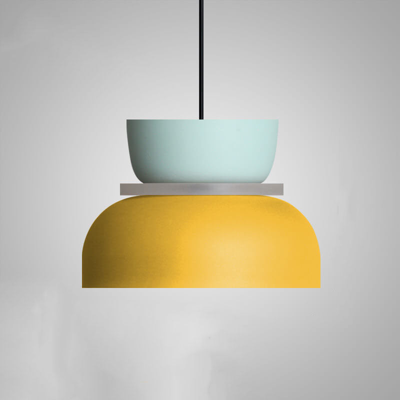 Lampa Wisząca Skandynawska z Dwuczęściowym Kloszem w Stylu Macarons