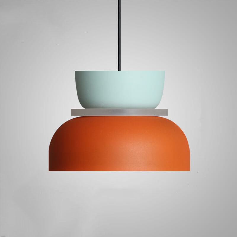 Lampa Wisząca Skandynawska z Dwuczęściowym Kloszem w Stylu Macarons