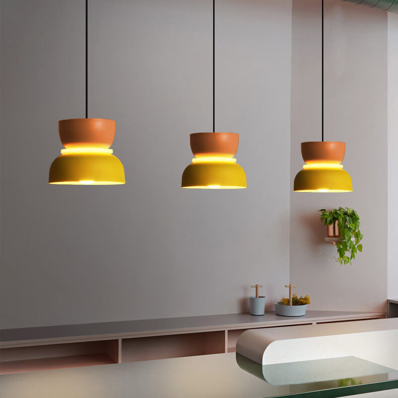 Lampa Wisząca Skandynawska z Dwuczęściowym Kloszem w Stylu Macarons