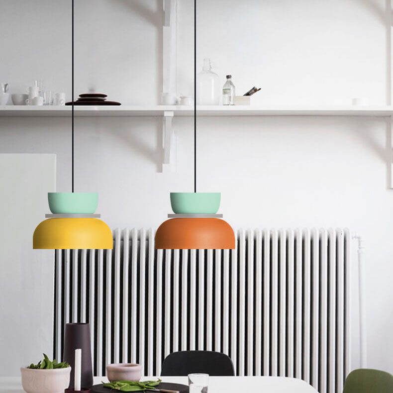 Lampa Wisząca Skandynawska z Dwuczęściowym Kloszem w Stylu Macarons