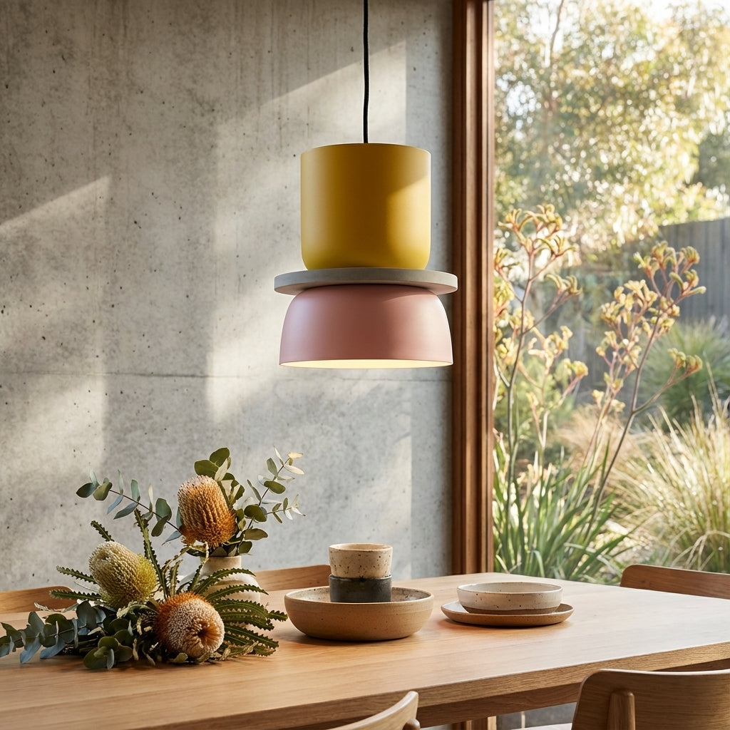 Lampa Wisząca Skandynawska z Dwuczęściowym Kloszem w Stylu Macarons