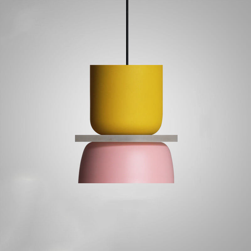 Lampa Wisząca Skandynawska z Dwuczęściowym Kloszem w Stylu Macarons