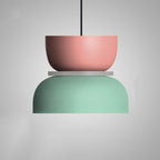 Lampa Wisząca Skandynawska z Dwuczęściowym Kloszem w Stylu Macarons