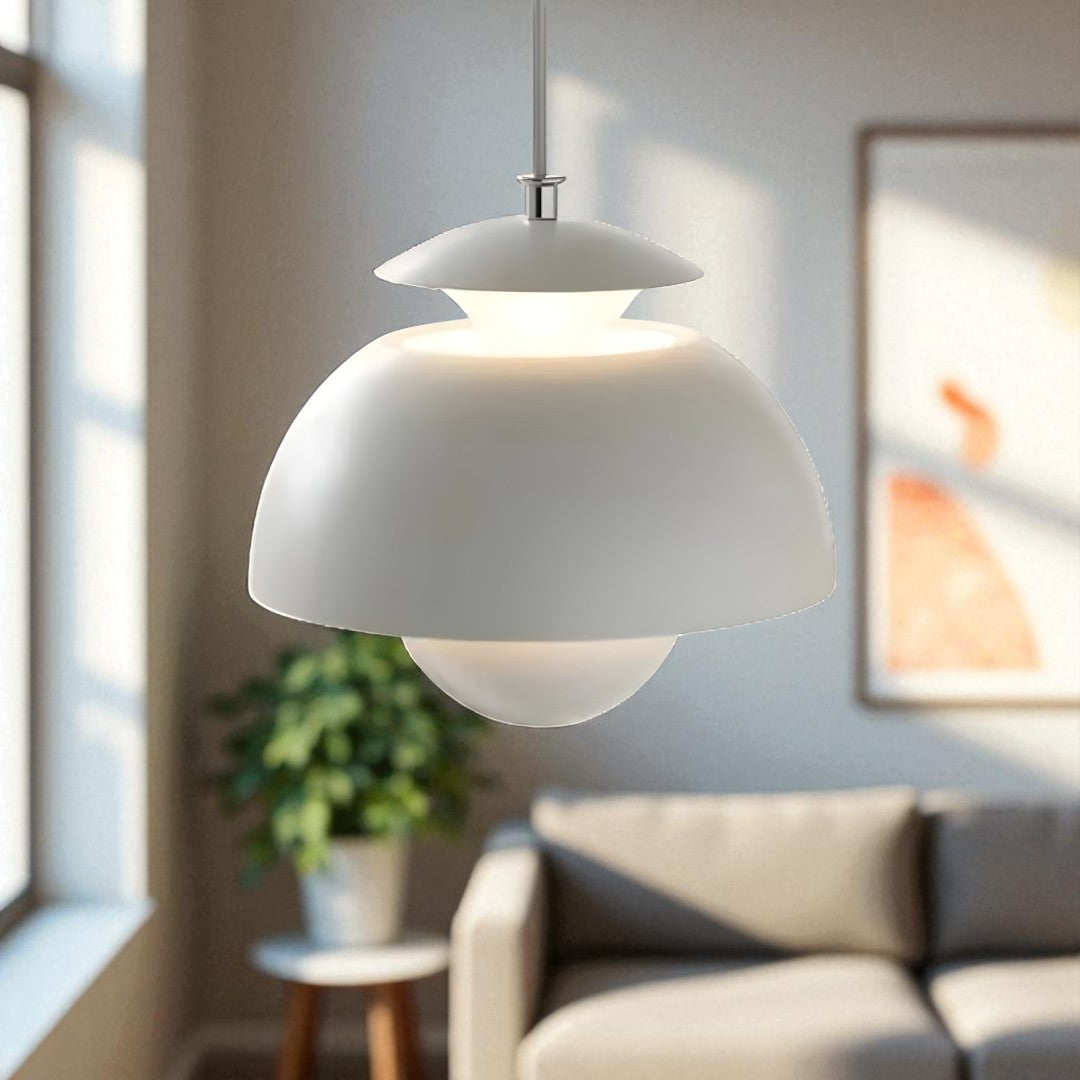 Lampa Wisząca Skandynawska z Kloszem w Kształcie Kuli