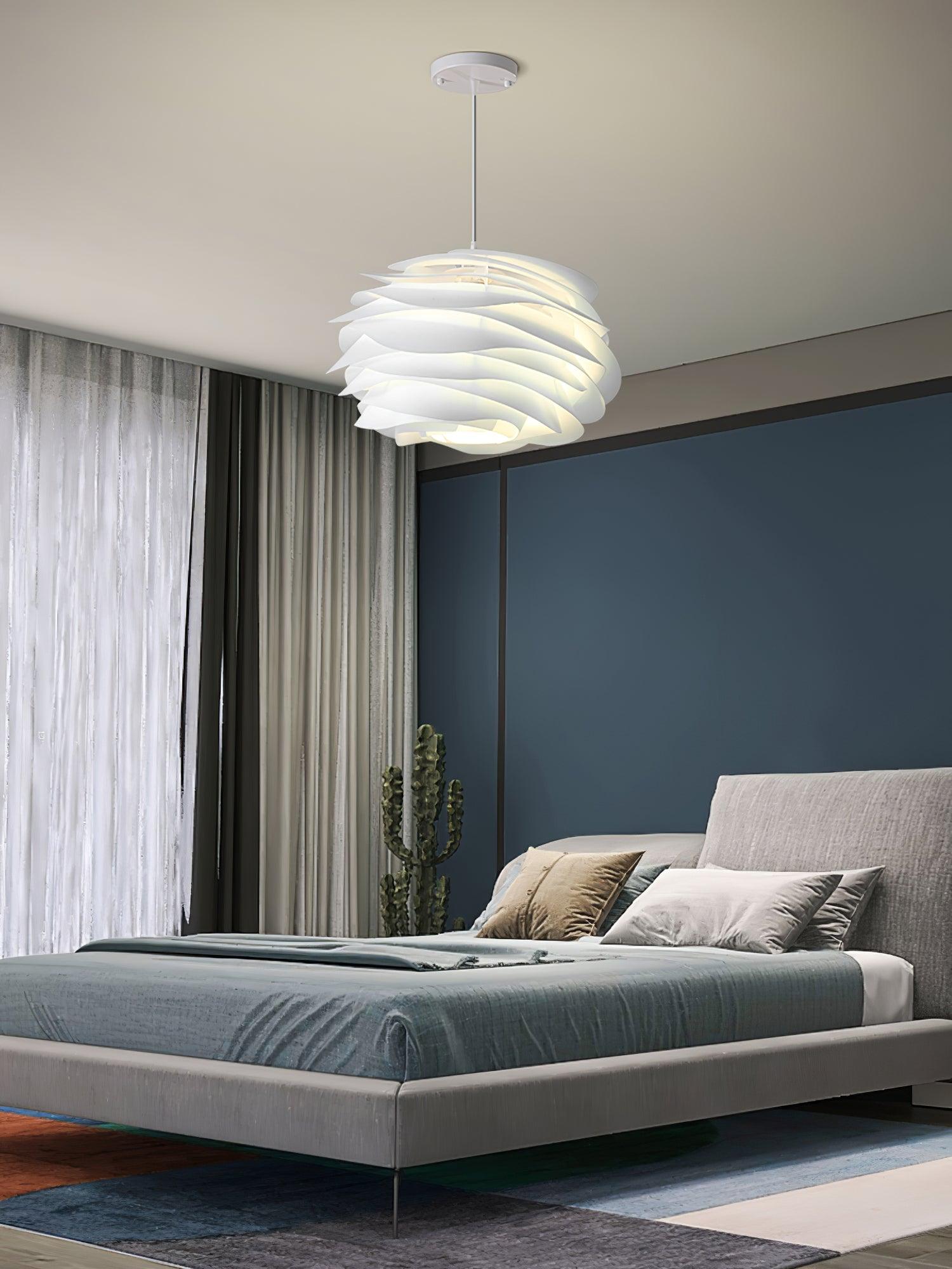 Lampa Wisząca Skandynawska z Kloszem w Kształcie Kwiatu