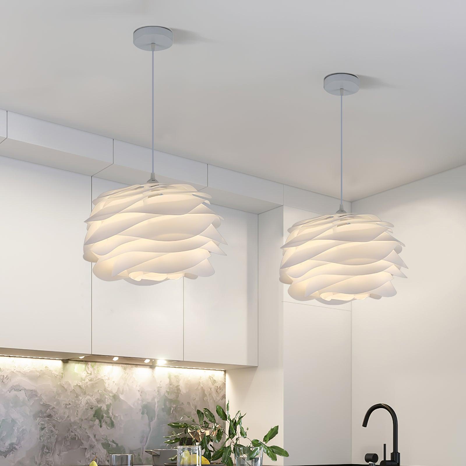 Lampa Wisząca Skandynawska z Kloszem w Kształcie Kwiatu