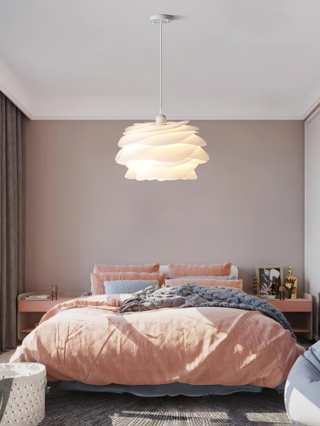 Lampa Wisząca Skandynawska z Kloszem w Kształcie Kwiatu