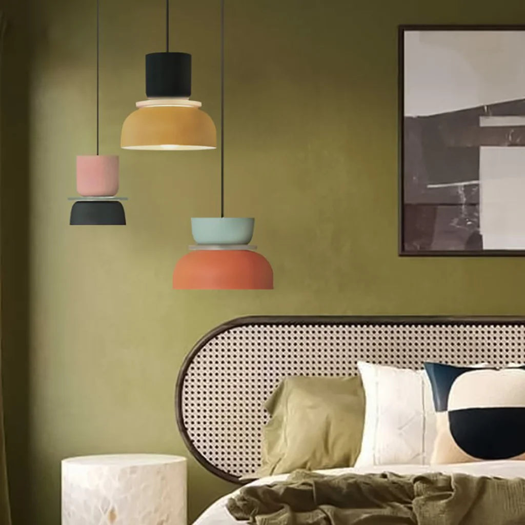 Lampa Wisząca Skandynawska z Kolorowym Kloszem