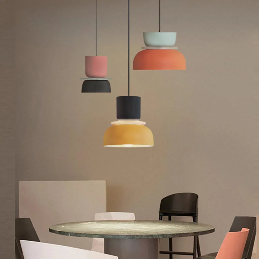 Lampa Wisząca Skandynawska z Kolorowym Kloszem