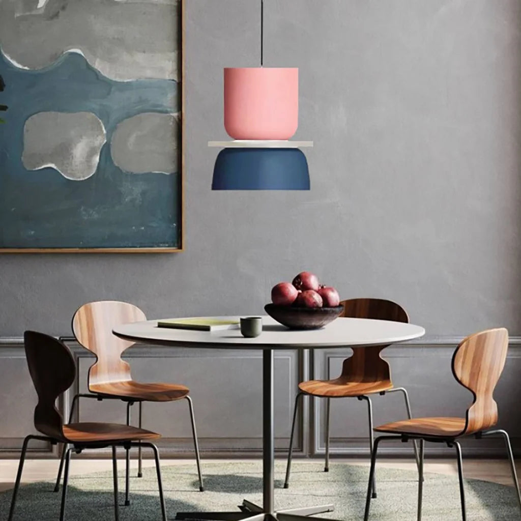 Lampa Wisząca Skandynawska z Kolorowym Kloszem