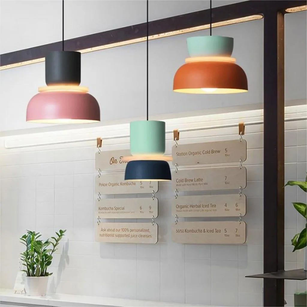 Lampa Wisząca Skandynawska z Kolorowym Kloszem