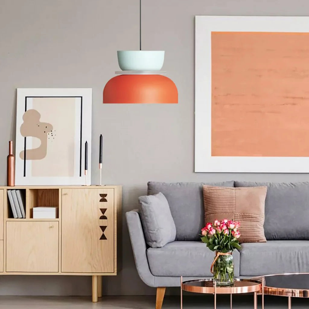 Lampa Wisząca Skandynawska z Kolorowym Kloszem