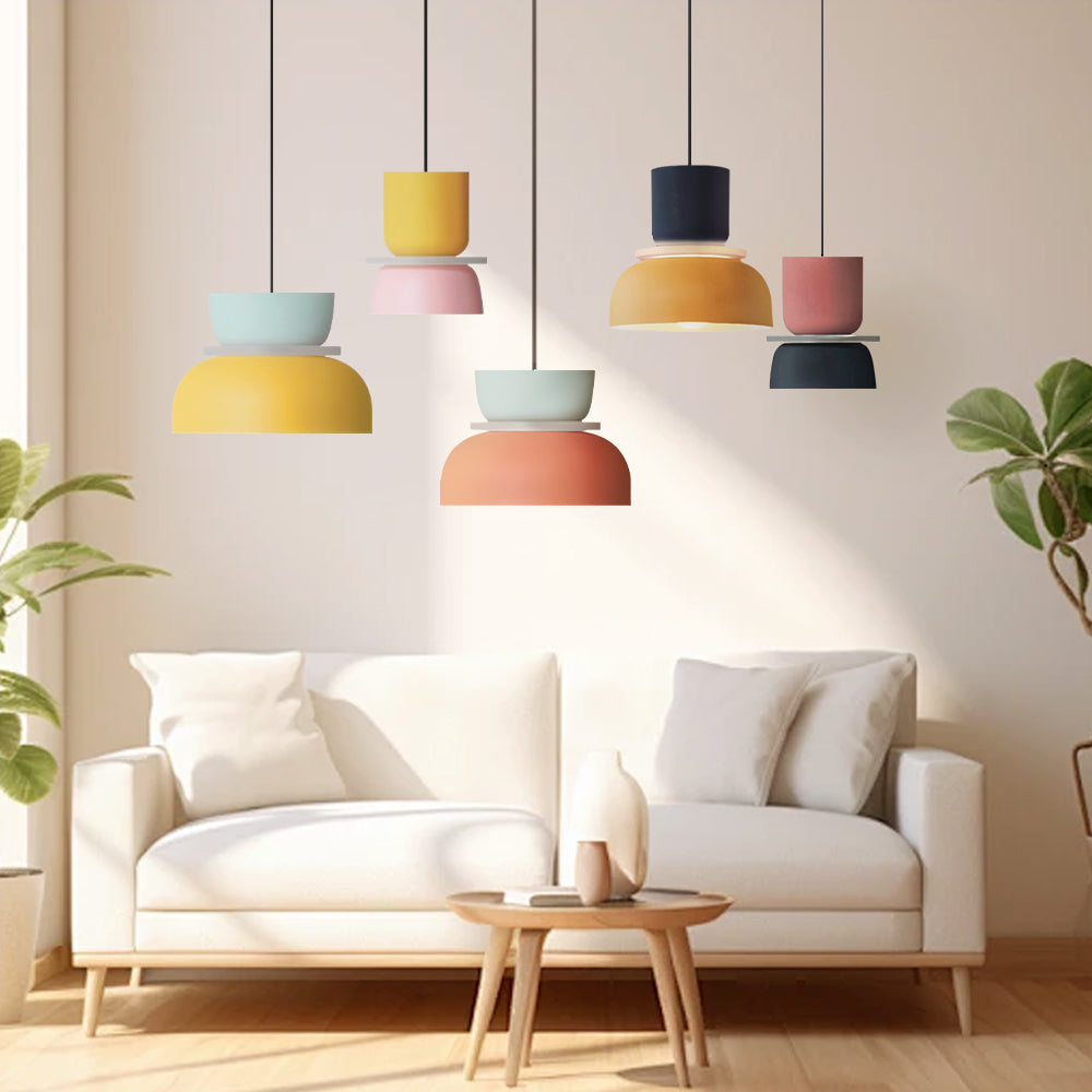 Lampa Wisząca Skandynawska z Kolorowym Kloszem
