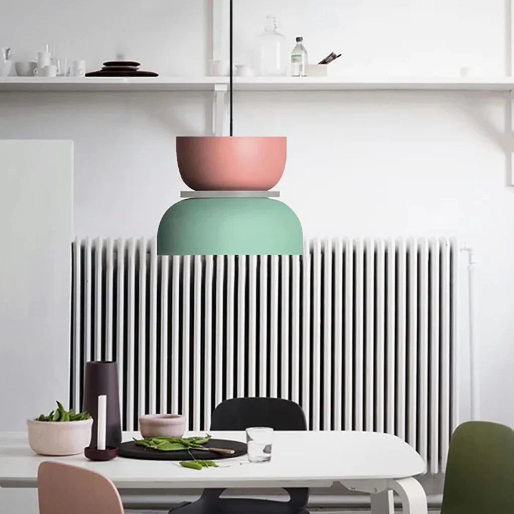 Lampa Wisząca Skandynawska z Kolorowym Kloszem