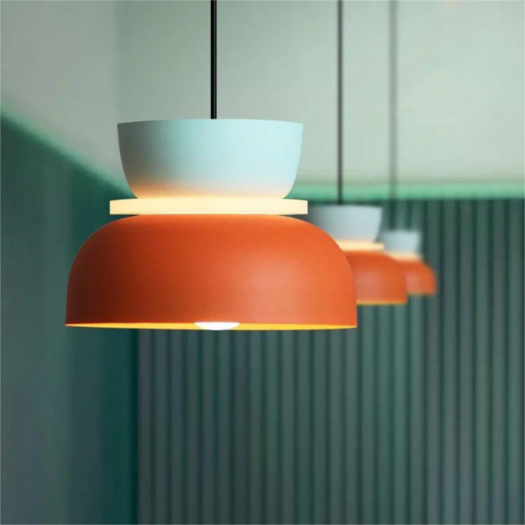 Lampa Wisząca Skandynawska z Kolorowym Kloszem