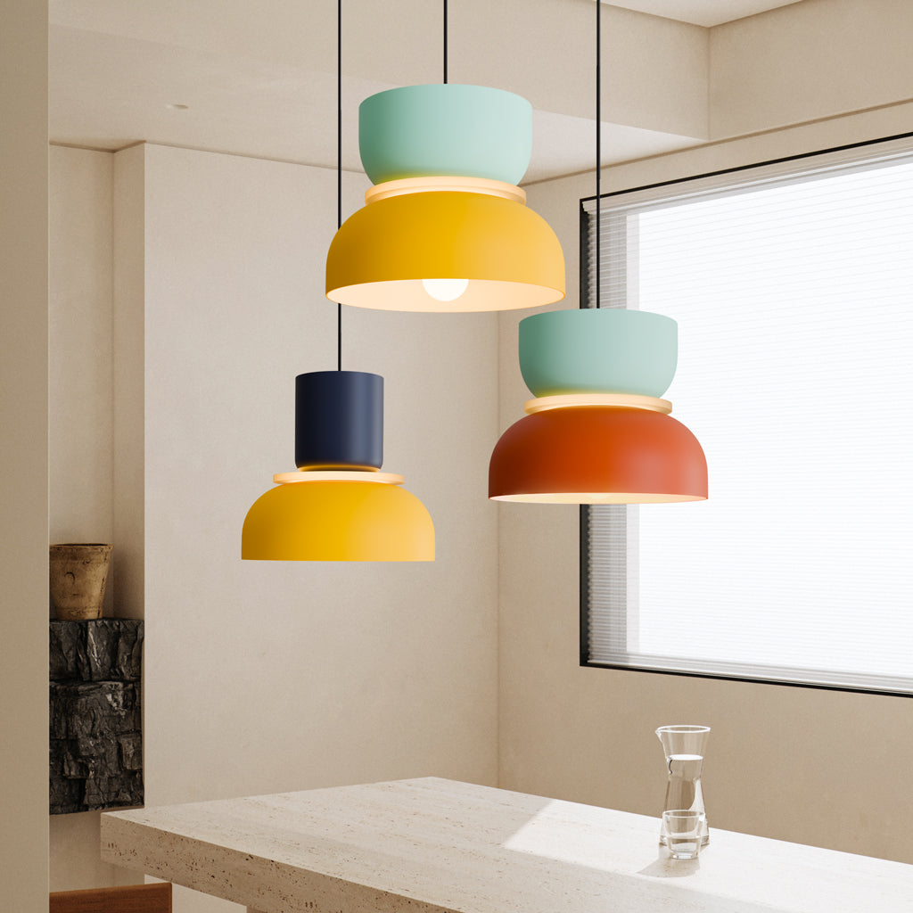 Lampa Wisząca Skandynawska z Kolorowym Kloszem