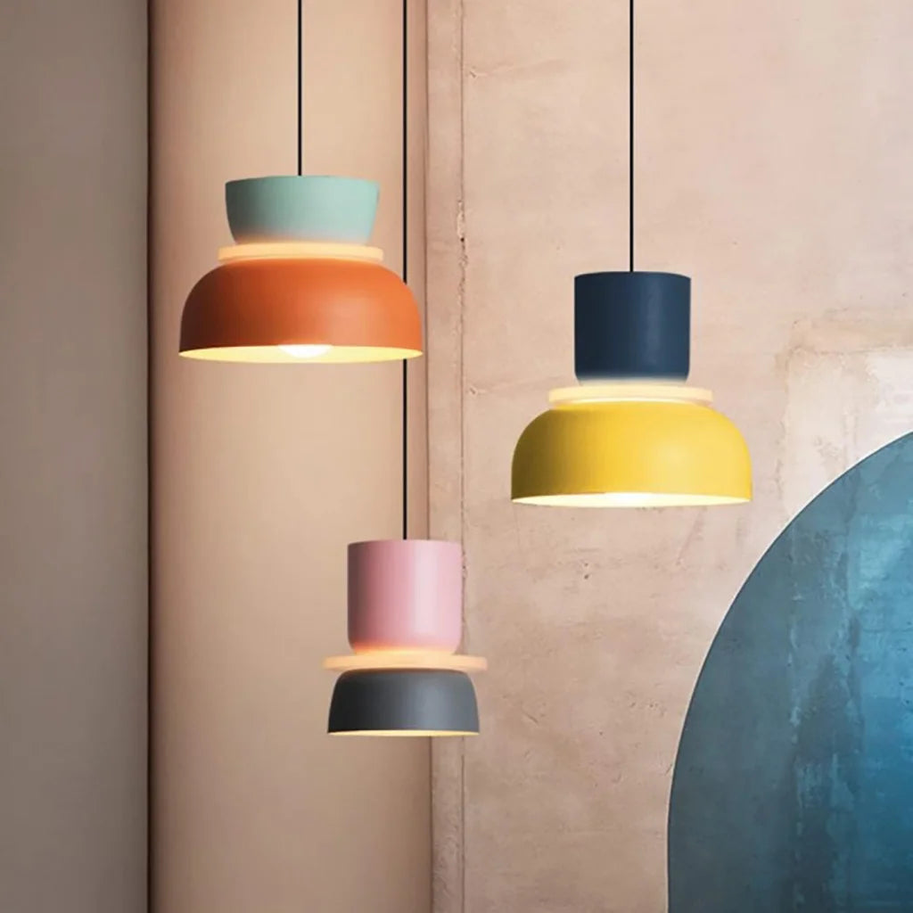 Lampa Wisząca Skandynawska z Kolorowym Kloszem