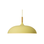 Lampa Wisząca Skandynawska z Okrągłym Kloszem i Drewnianym Akcentem