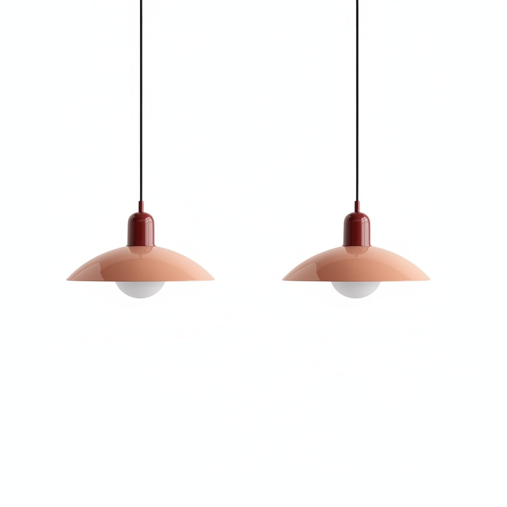 Lampa Wisząca Skandynawska z Okrągłym Kloszem i Regulowanym Przewodem