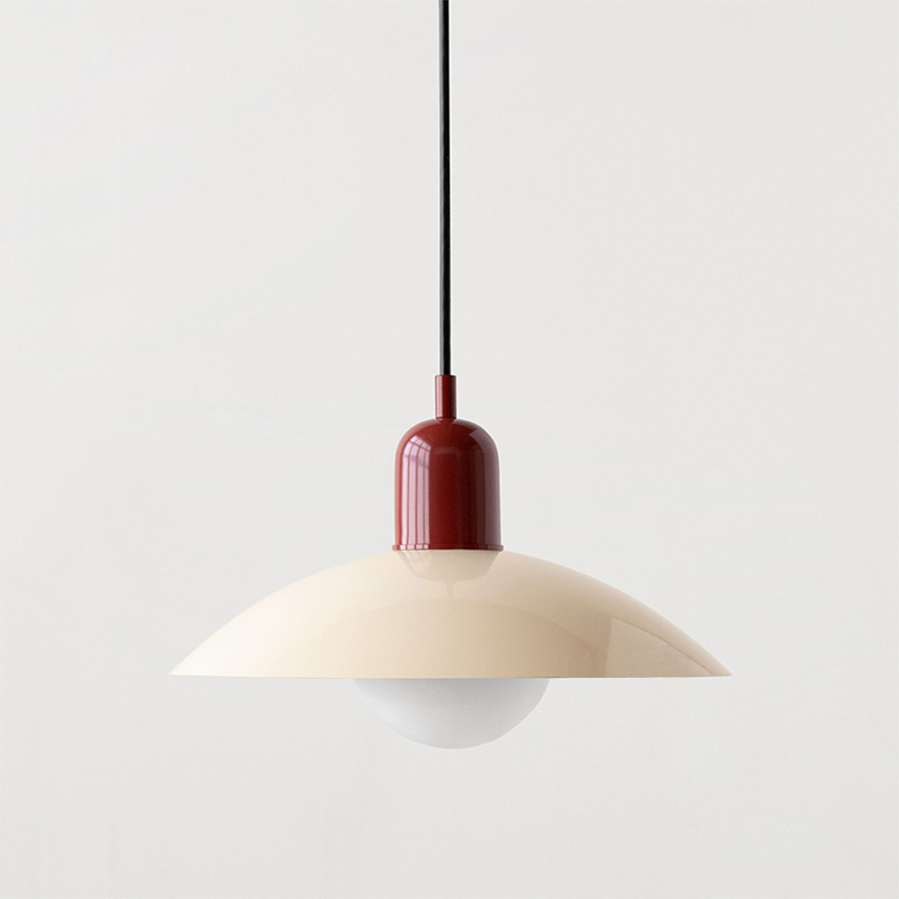 Lampa Wisząca Skandynawska z Okrągłym Kloszem i Regulowanym Przewodem