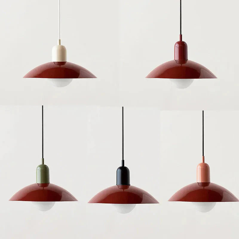 Lampa Wisząca Skandynawska z Okrągłym Kloszem i Regulowanym Przewodem