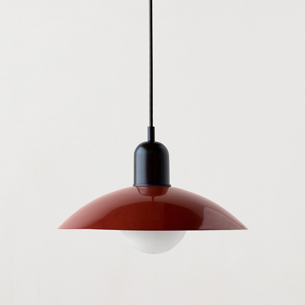 Lampa Wisząca Skandynawska z Okrągłym Kloszem i Regulowanym Przewodem