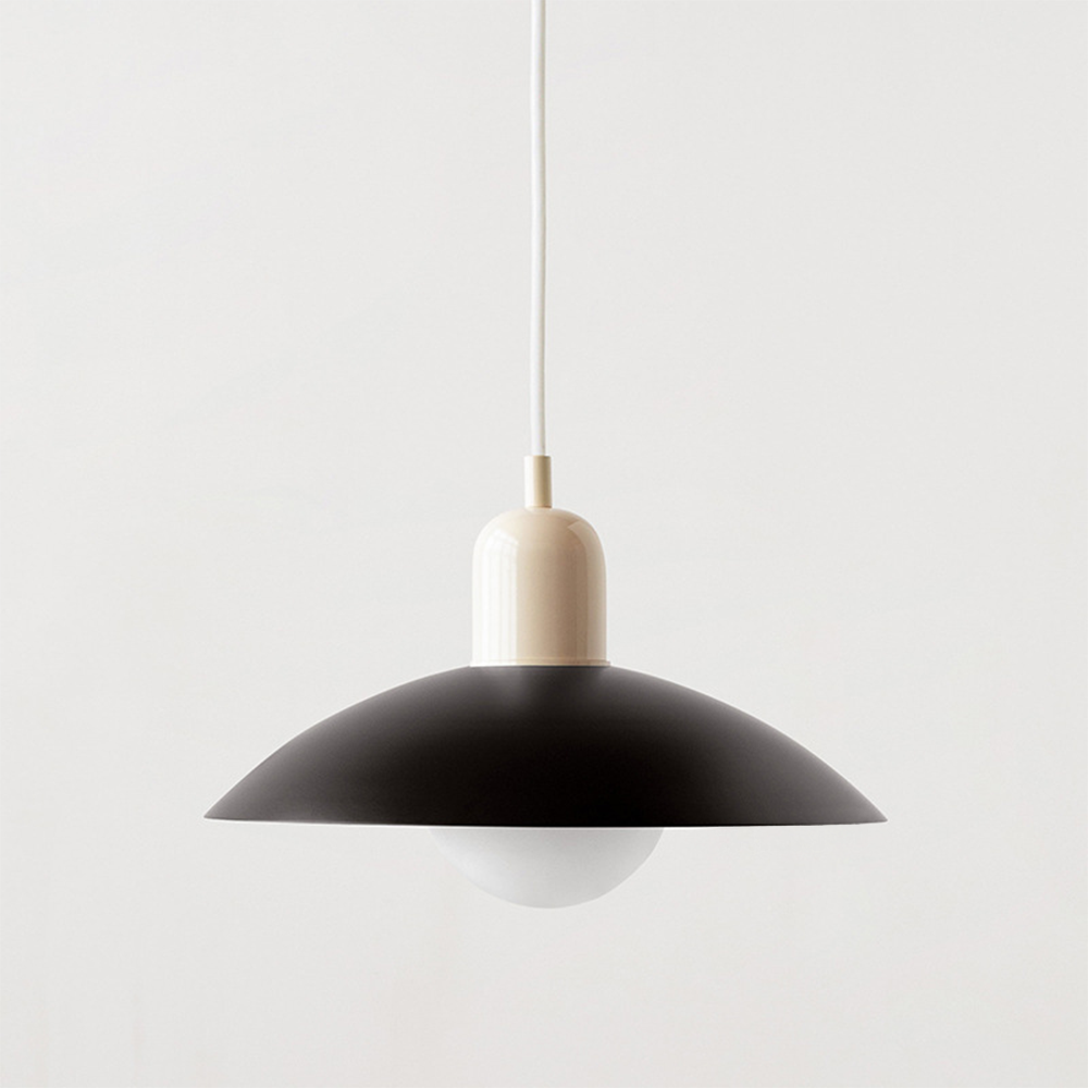 Lampa Wisząca Skandynawska z Okrągłym Kloszem i Regulowanym Przewodem