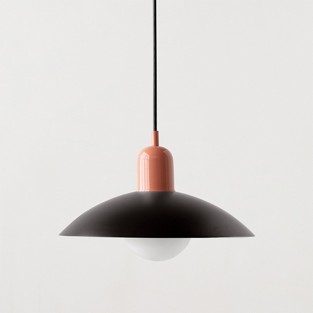 Lampa Wisząca Skandynawska z Okrągłym Kloszem i Regulowanym Przewodem