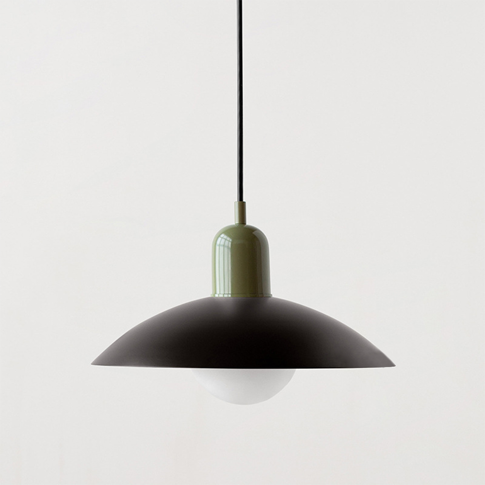 Lampa Wisząca Skandynawska z Okrągłym Kloszem i Regulowanym Przewodem