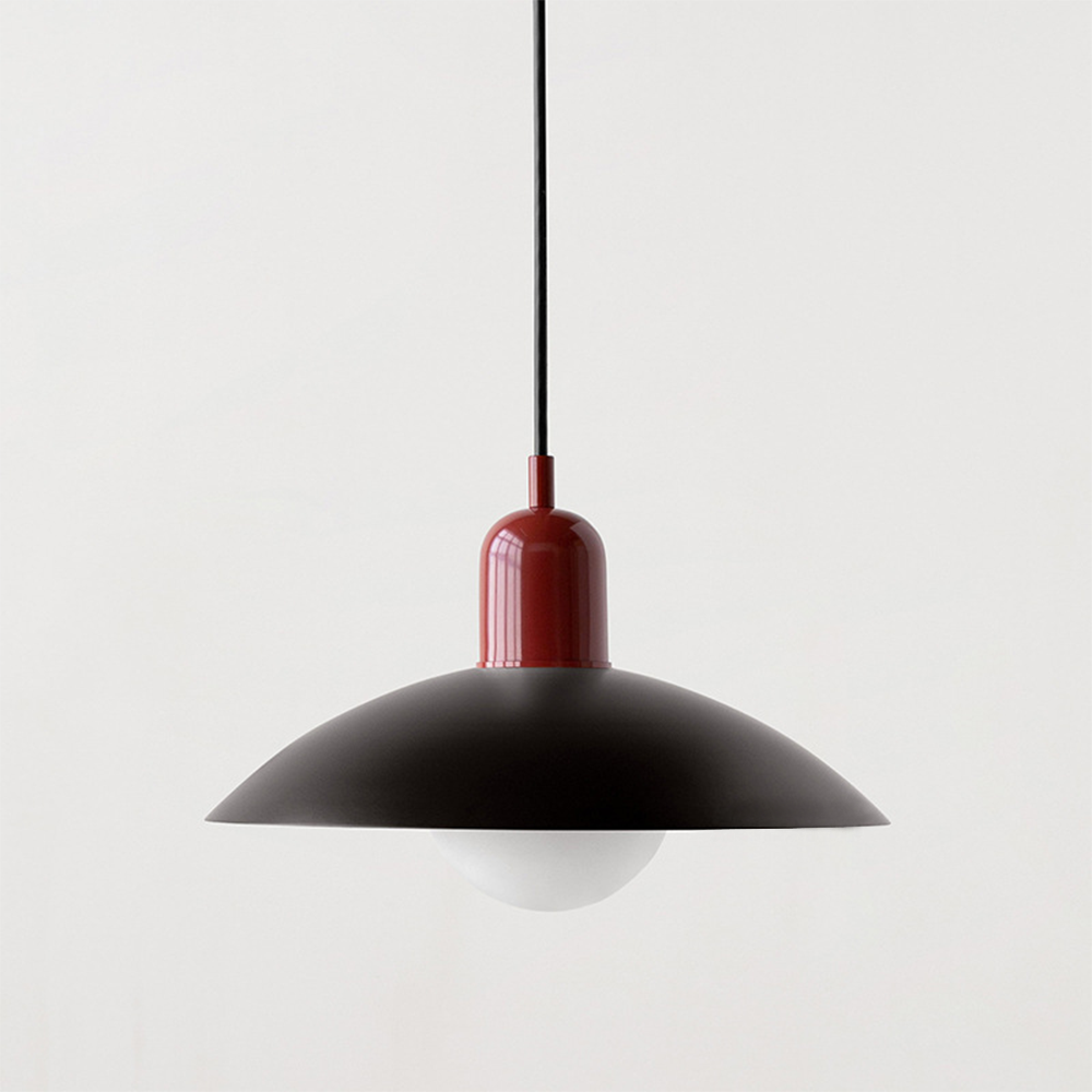 Lampa Wisząca Skandynawska z Okrągłym Kloszem i Regulowanym Przewodem