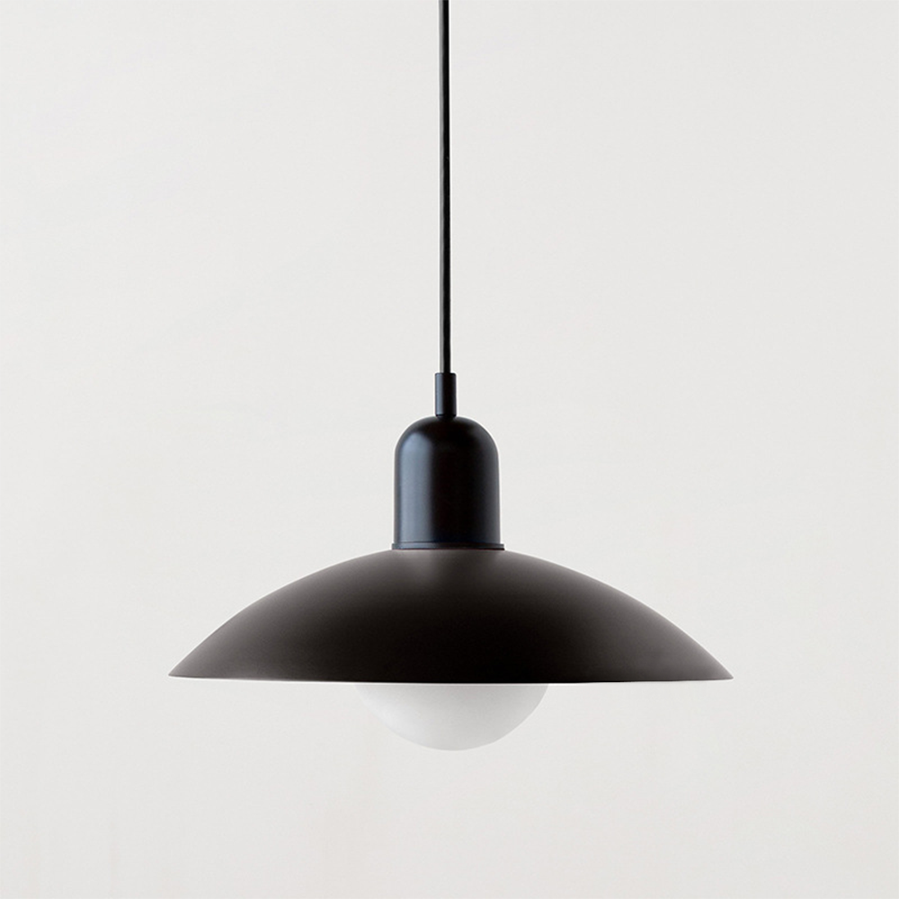 Lampa Wisząca Skandynawska z Okrągłym Kloszem i Regulowanym Przewodem