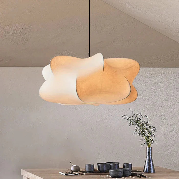 Lampa Wisząca Skandynawska z Organicznym Kloszem w Stylu Wabi Sabi