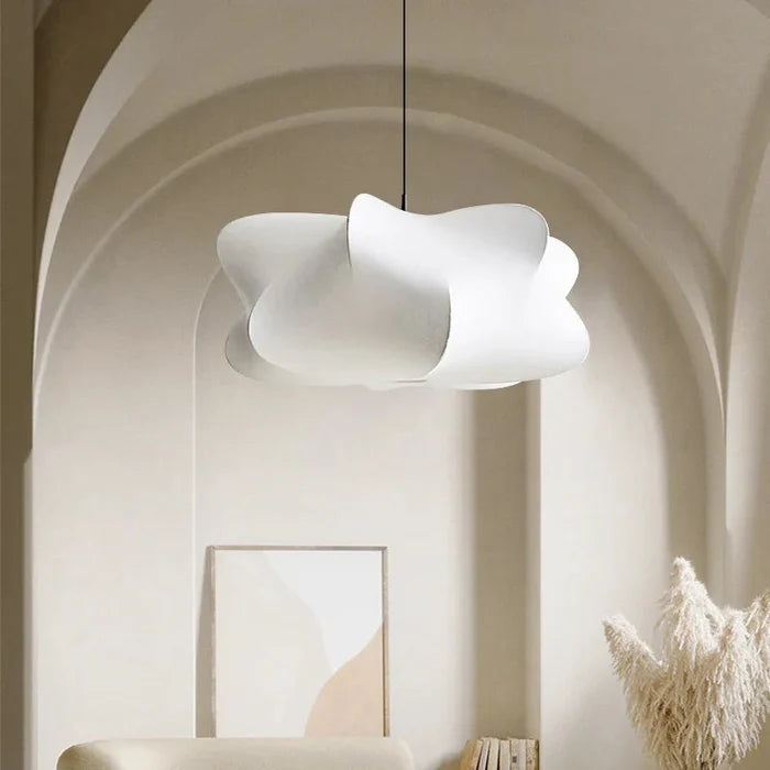 Lampa Wisząca Skandynawska z Organicznym Kloszem w Stylu Wabi Sabi